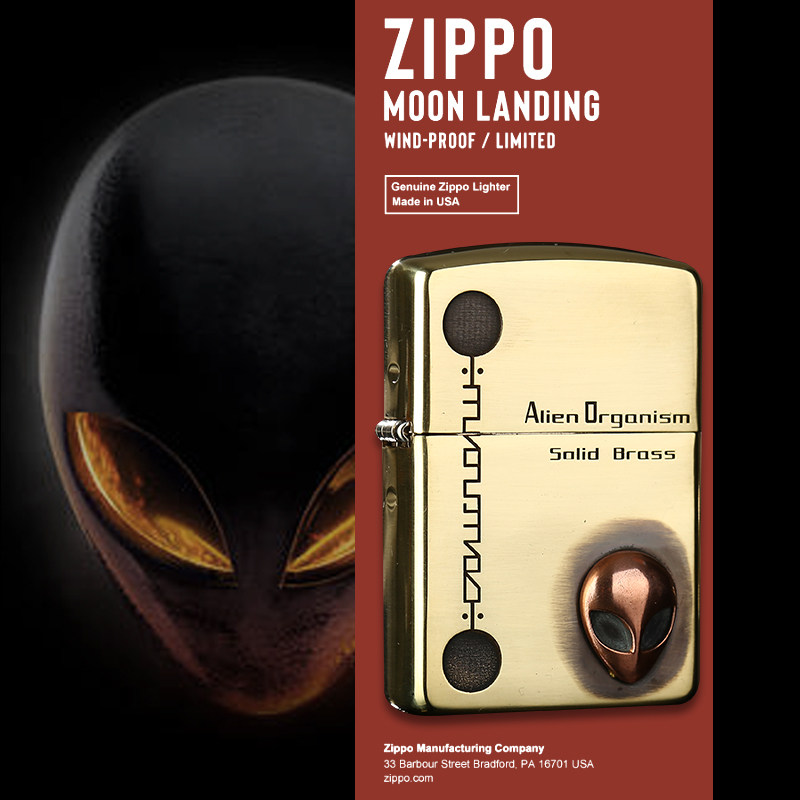 打火机zippo正版纯铜外星人芝宝煤油防风收藏男士zippo