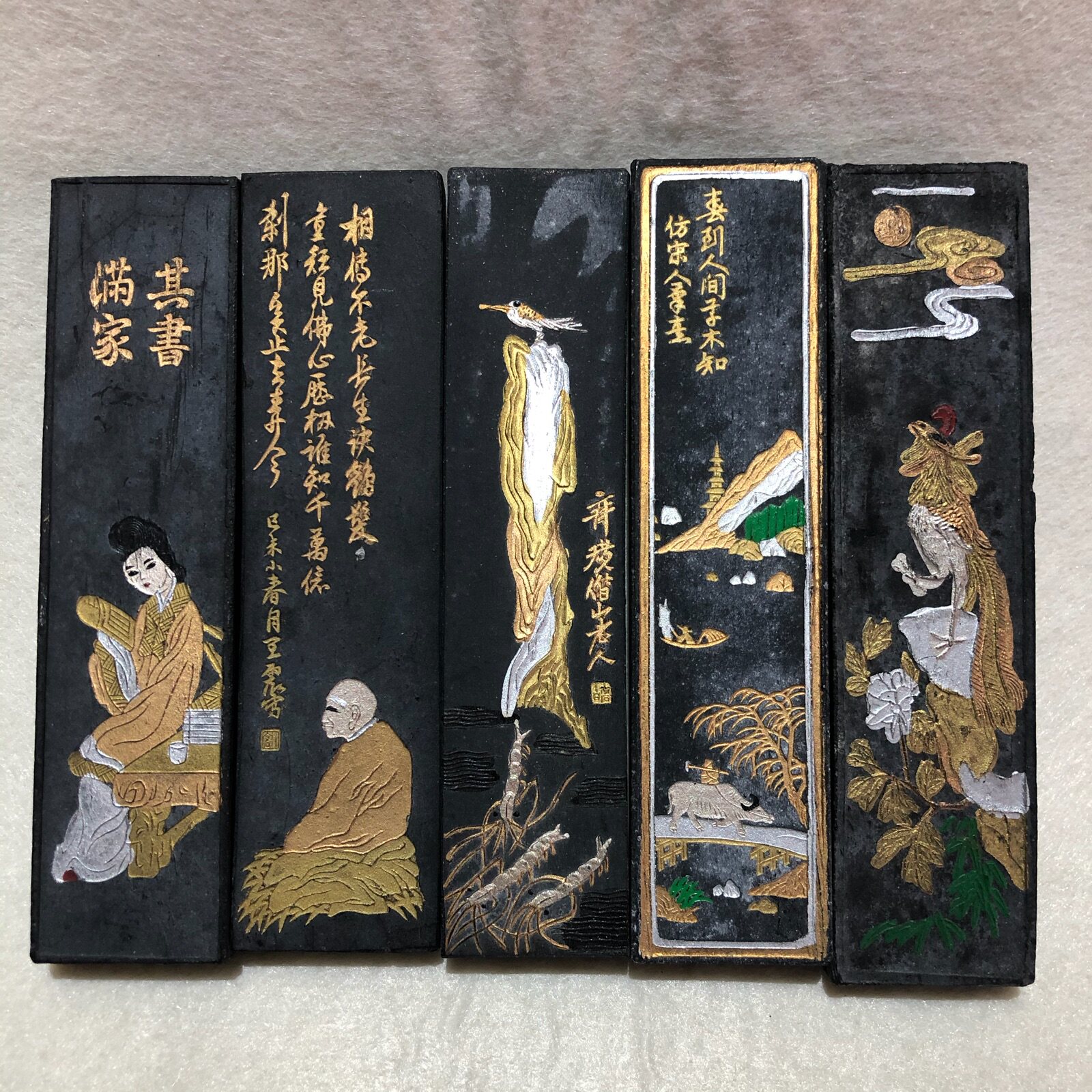 墨块墨锭老松烟墨条老胡开文徽墨2两80年代墨块