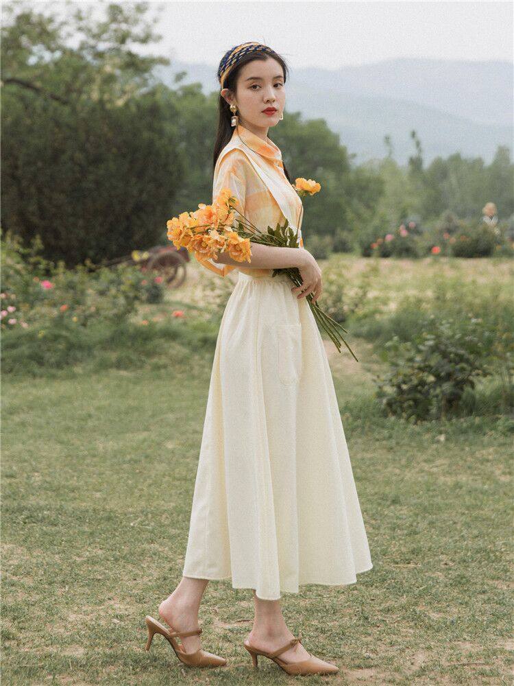 法式复古少女穿搭甜美淑女套装裙子仙女女超时尚套装