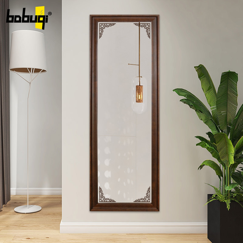 巴布奇新中式红木穿衣镜实木复古壁挂试衣落地镜挂墙仿古全身镜子
