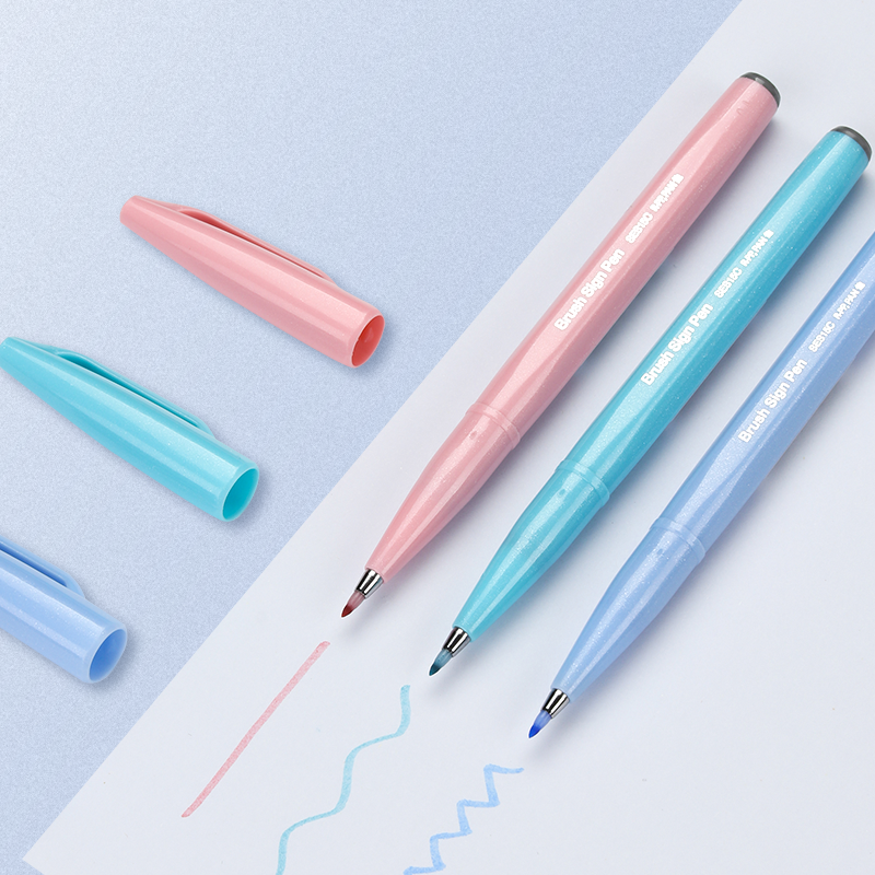 日本pentel派通touch水笔速写漫画勾线笔毛笔秀丽勾线笔