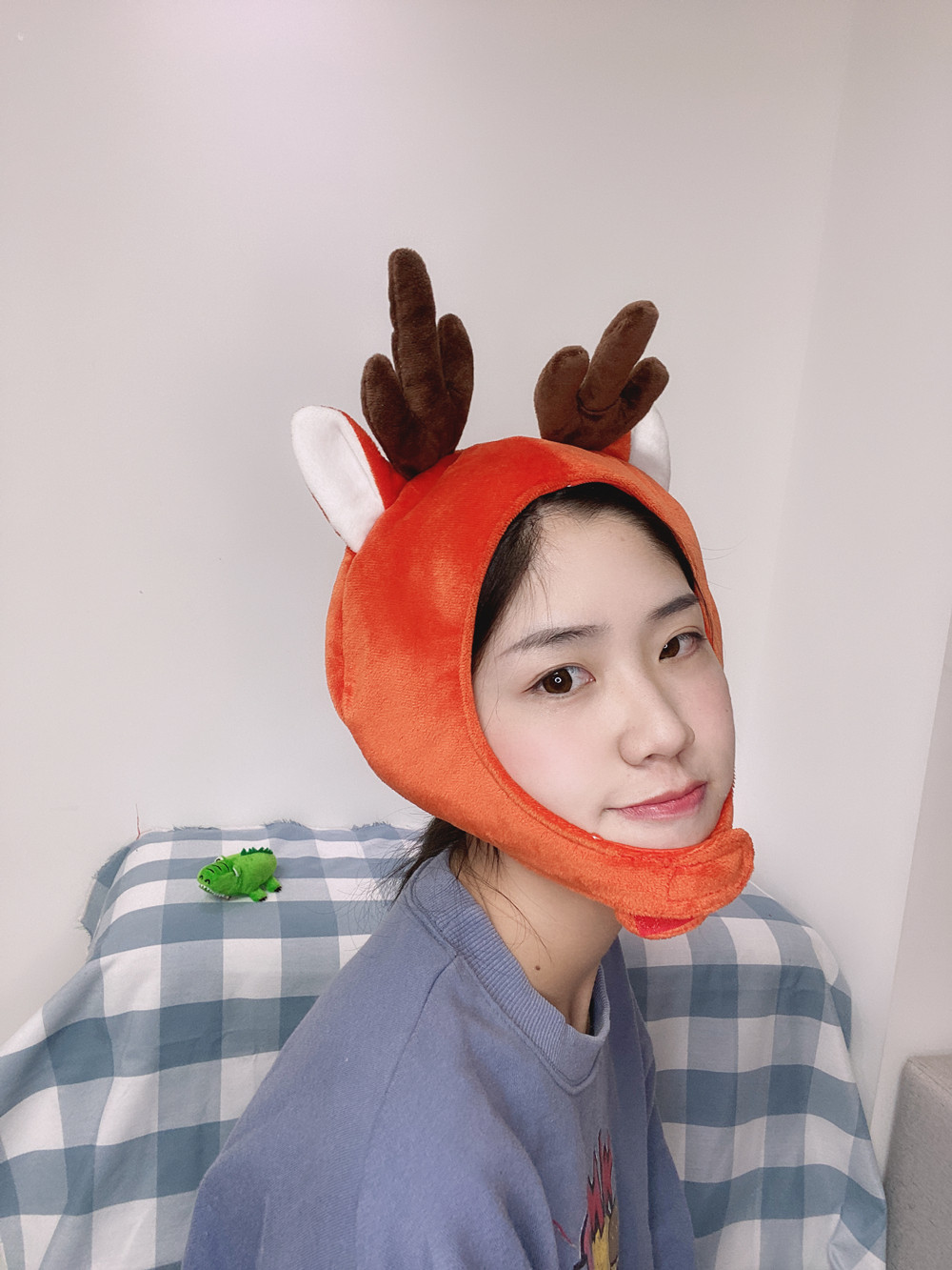 日系甜美卡通ins少女心搞创意麋鹿驯鹿头套帽子