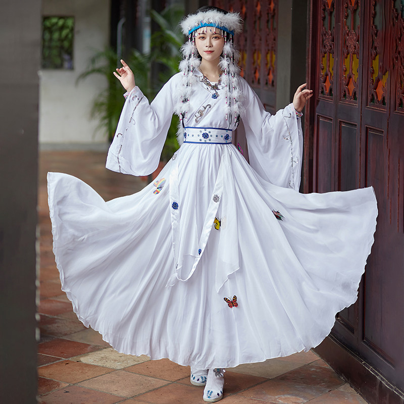 影视古装白色含香还珠格格香妃超仙抖音同款飘逸民族服装