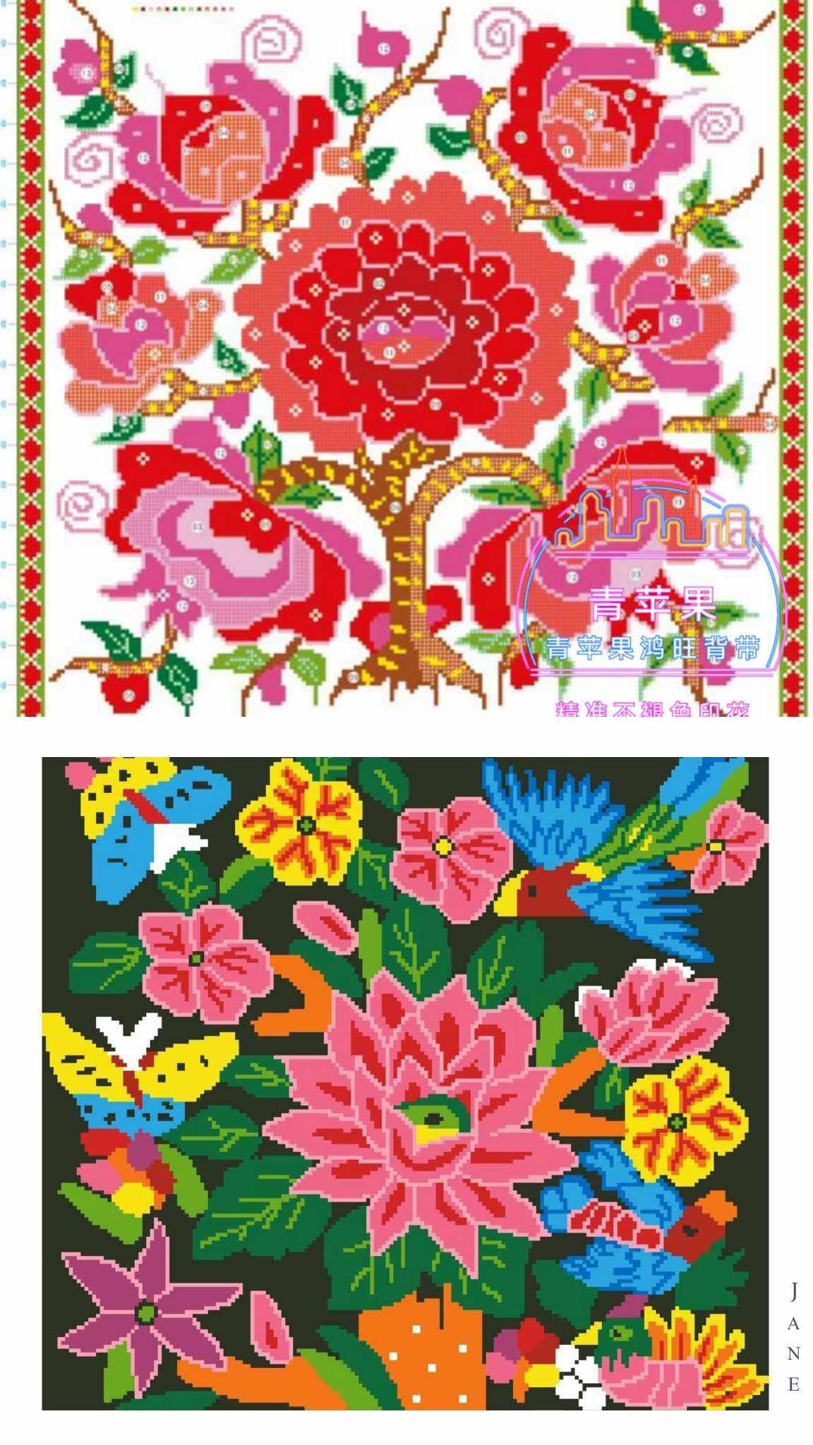 青苹果新款手工十字绣背带花心5d印花四季通用十字绣套件