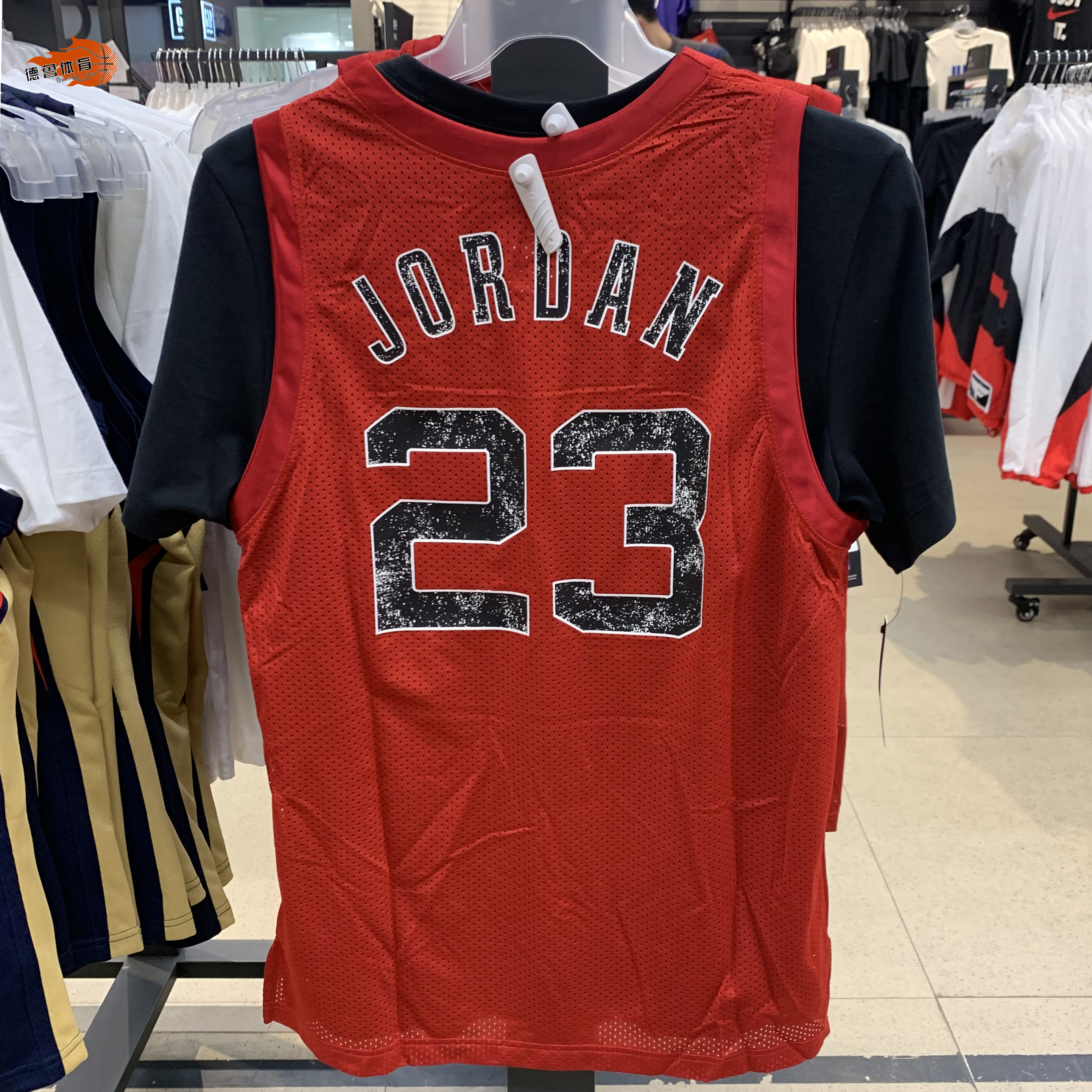 airjordan迈克尔乔丹透气黑红公牛篮球训练运动运动t恤