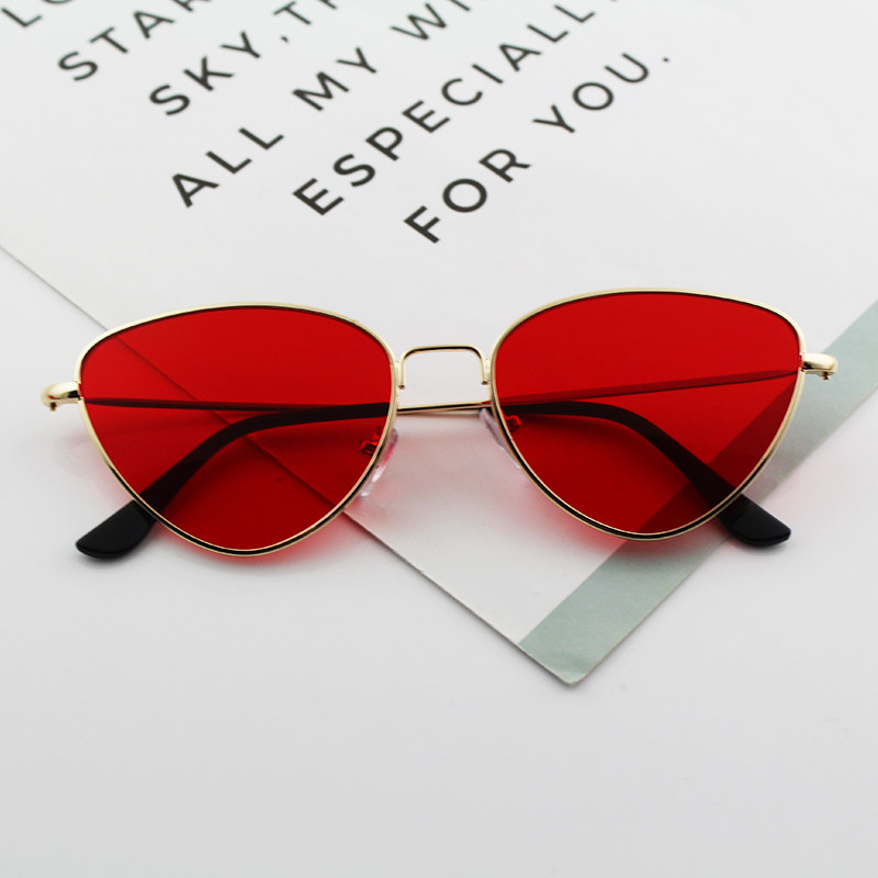 大红色复古圆框墨镜嘻哈太阳眼镜女韩版潮男拍照洋气酒吧蹦迪个性