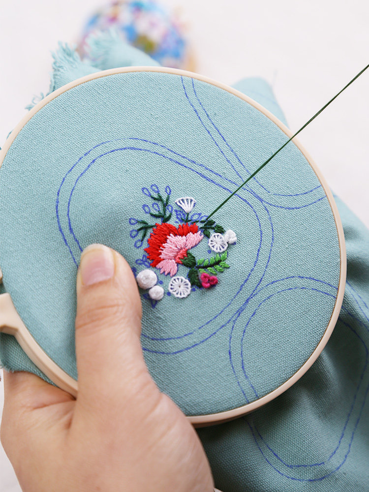 diy刺绣母亲节手工实用礼物套件康乃馨绣花零钱缝纫diy材料套装