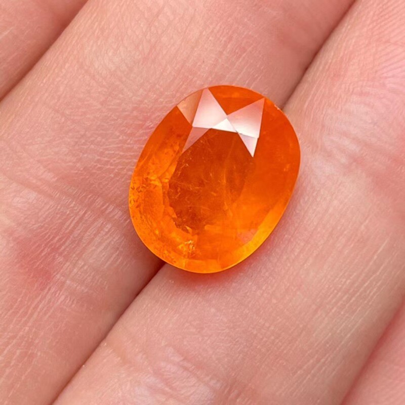 精品天然芬达石石榴石弗莱翠榴石戒指吊坠定制橙色珠宝奇石