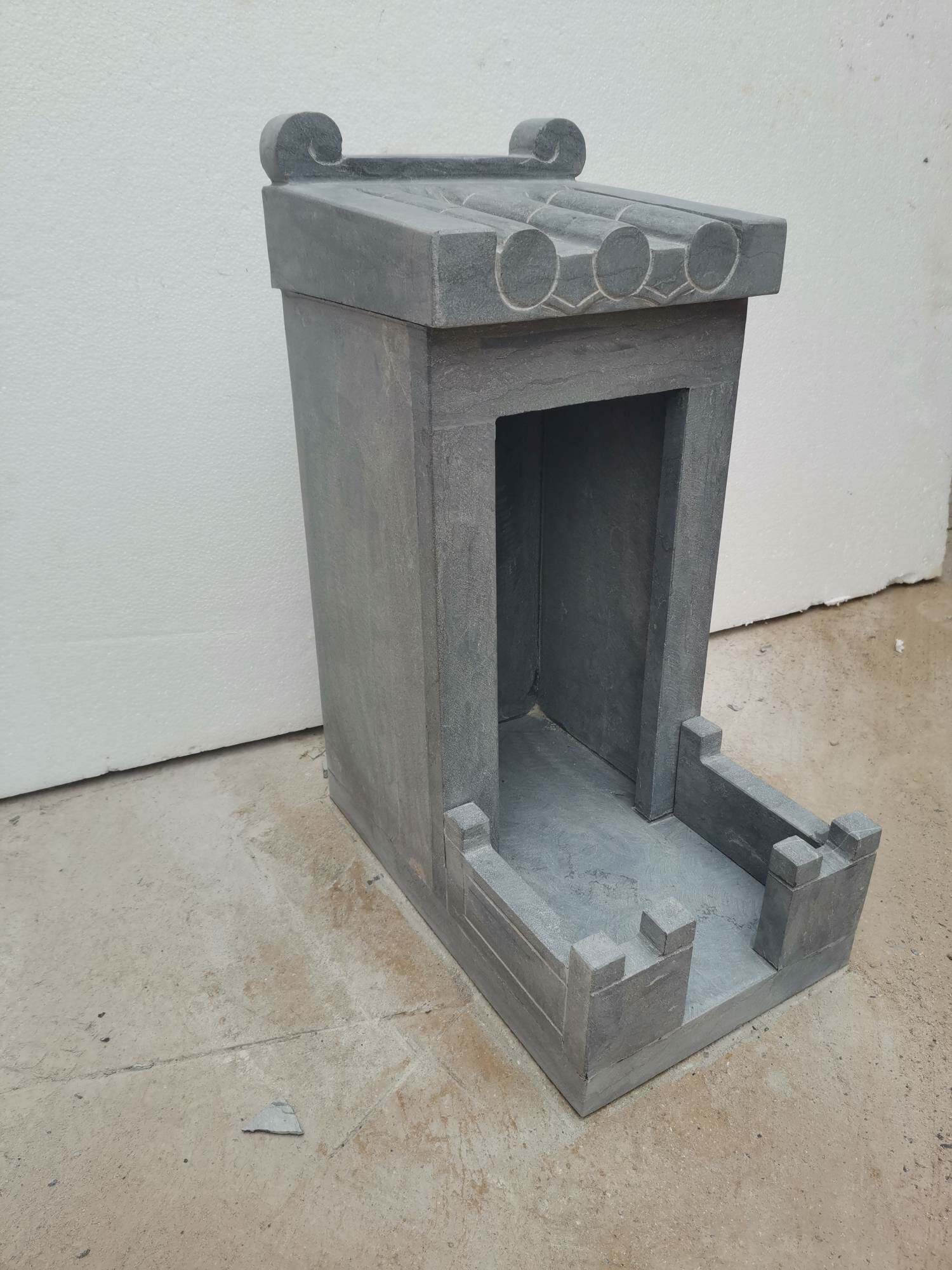 土地公小户外供奉石头庙宇公婆牌位家用神龛石雕