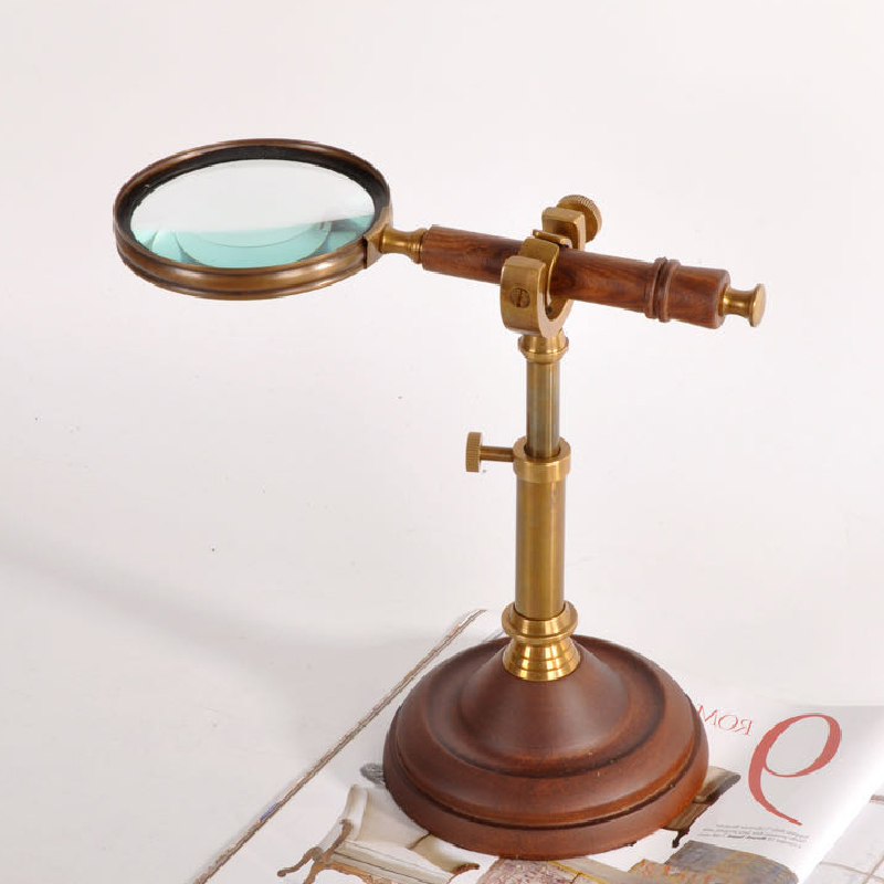 美式放大镜欧式复古古典办公室书房柜子装饰品法式摆件