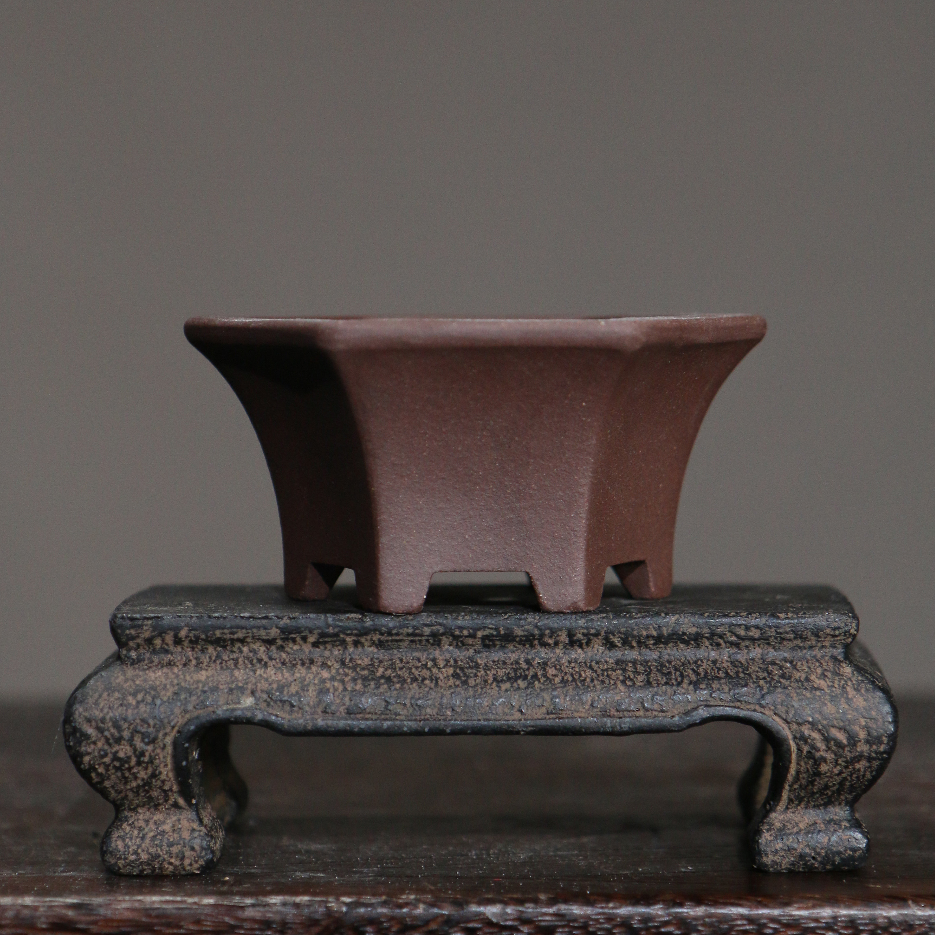 紫砂花盆菖蒲盆景盆多植物微型小品六角形仿古花盆