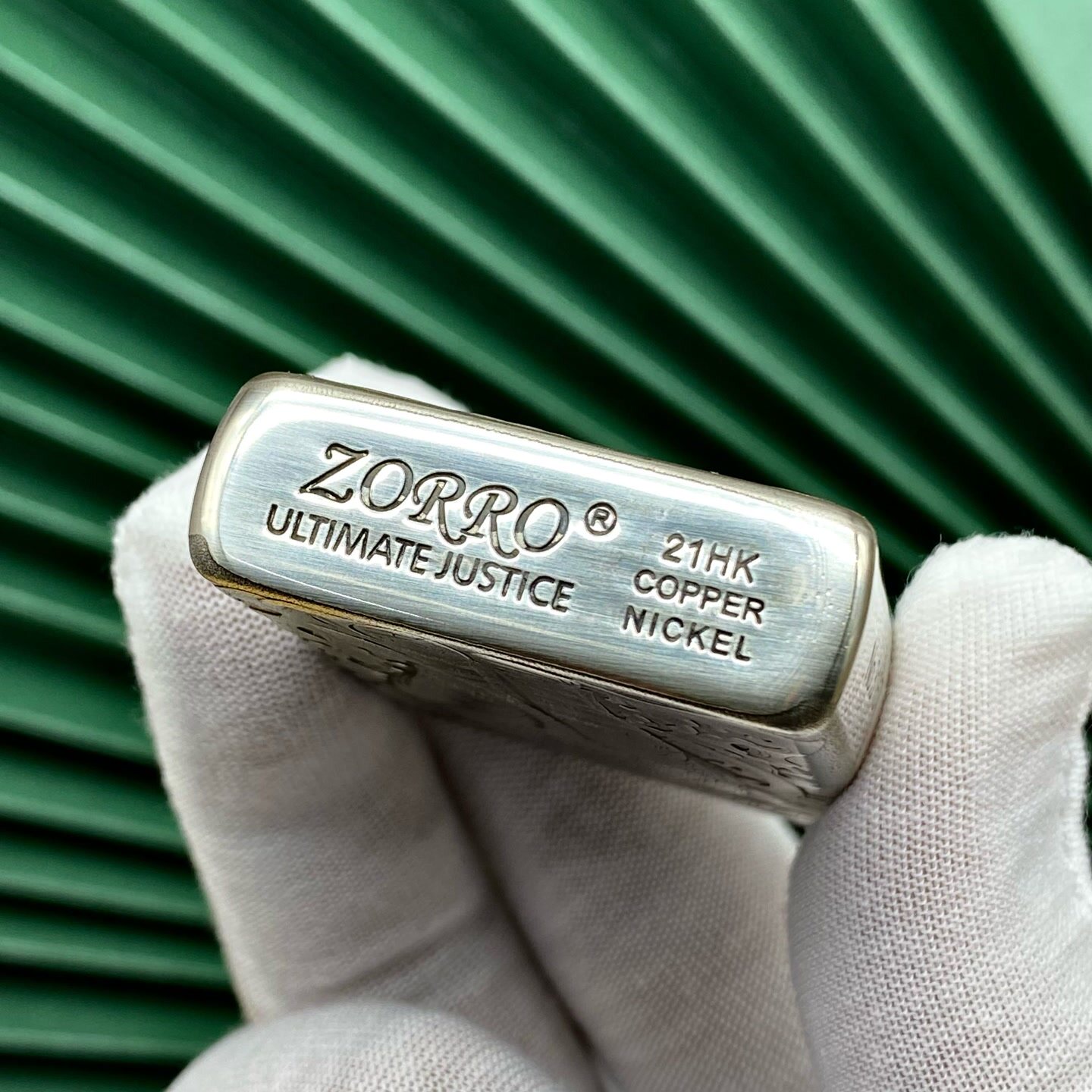 zorro佐罗白铜浮雕六牙神象复古防风送礼氧化煤油打火机