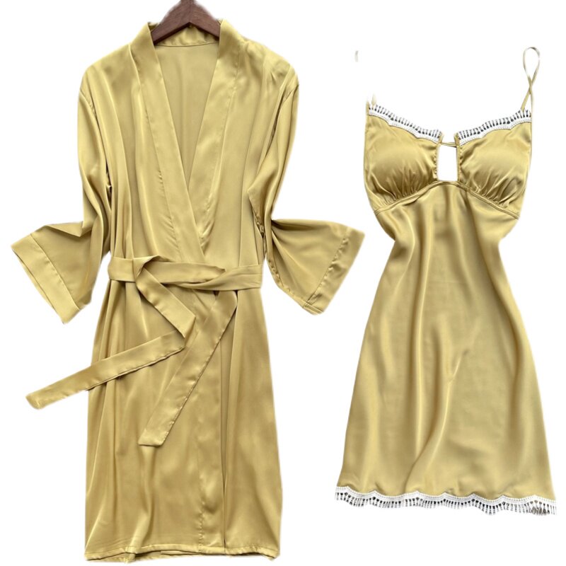 白色吊带两件薄款春秋个性睡裙胸垫睡衣性感睡裙