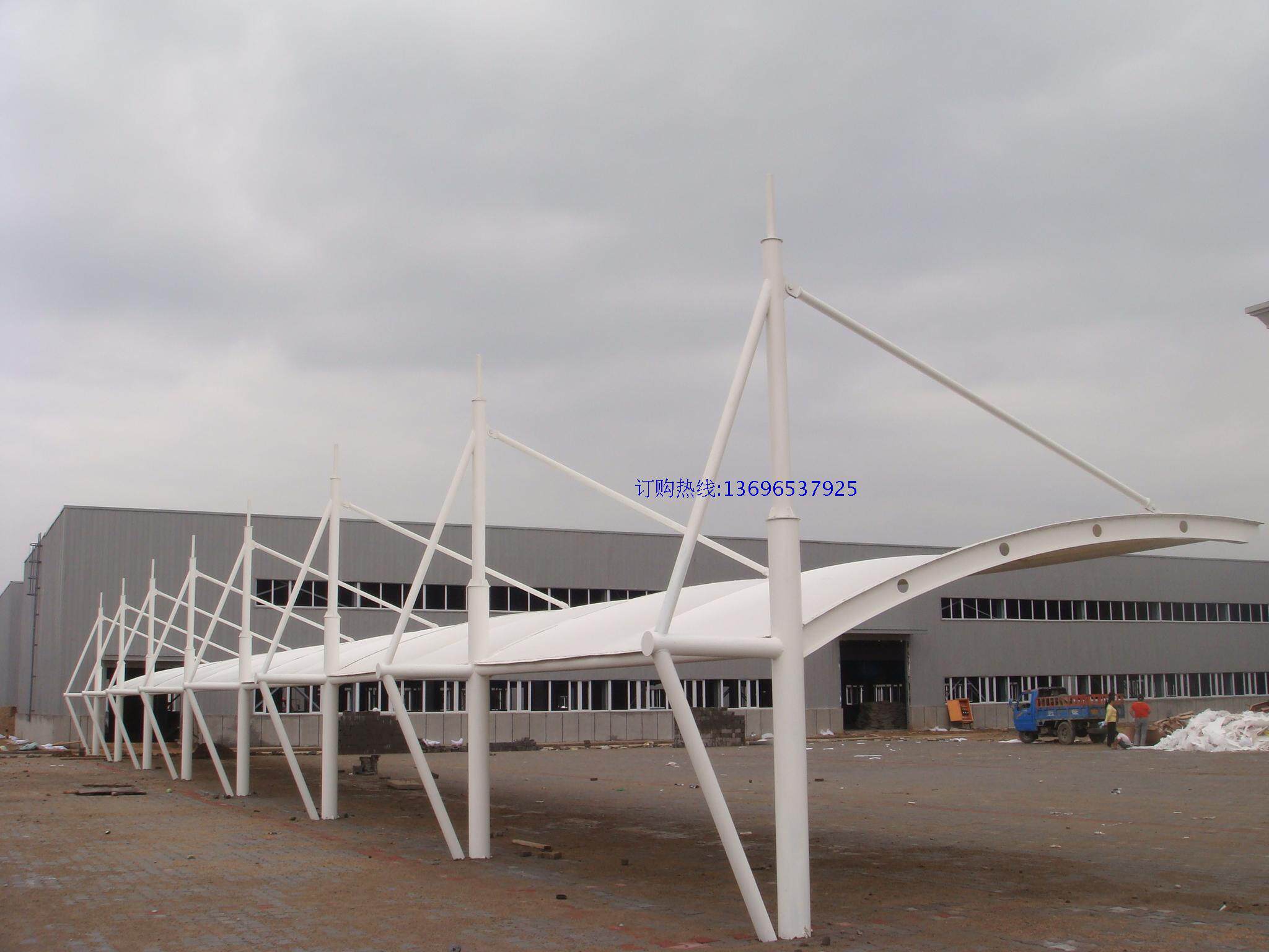 加工车棚pvc膜布膜结构车棚自行车棚布移动车棚定做各种车棚膜布