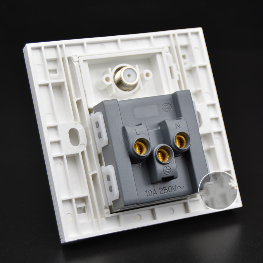 二三电源五孔有线电视数字头数英制面板电源插座电视电视插座