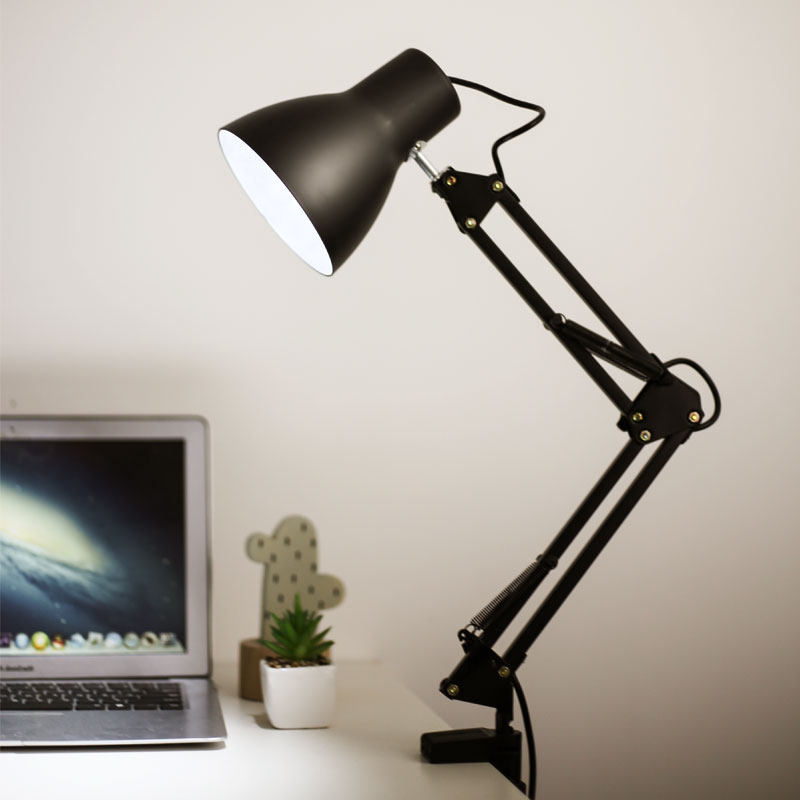 台灯护眼书桌大学生led插电式简约现代宿舍卧室床头小夹子可调节