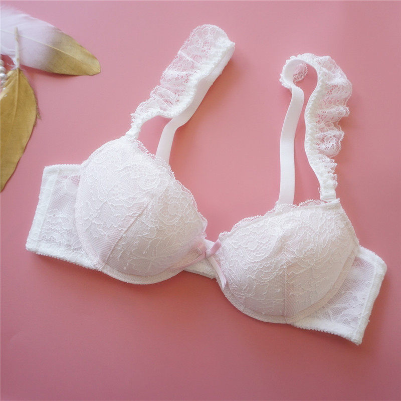 甜蜜时光日系可爱公主蕾丝粉色钢圈文胸少女文胸套装