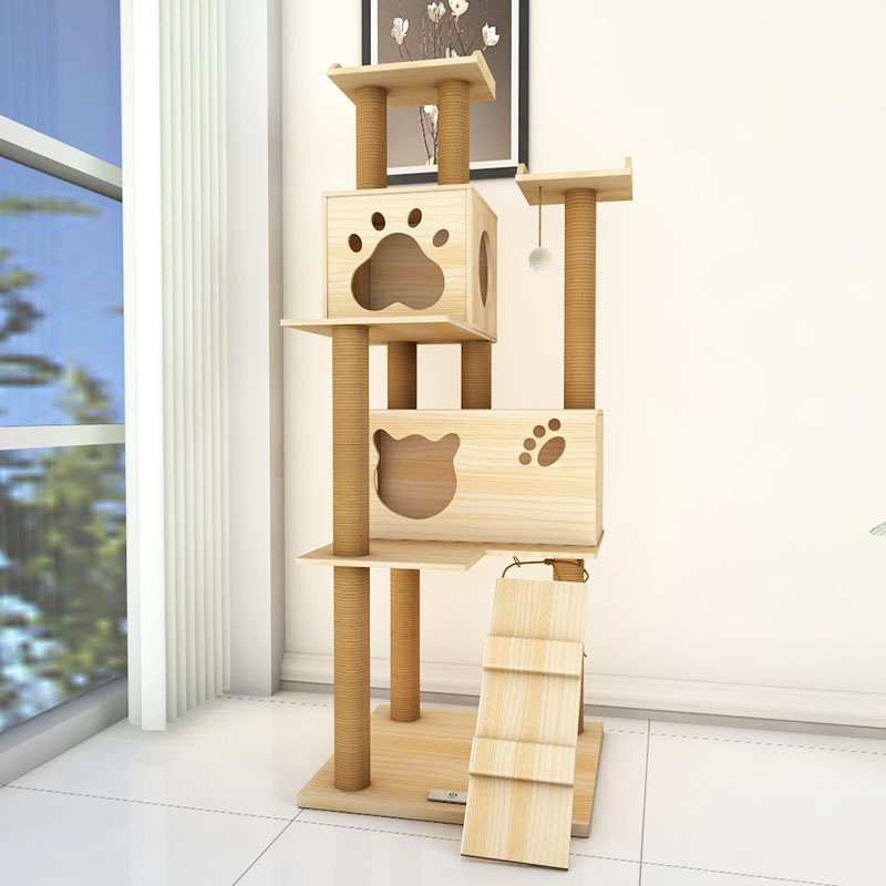 萌助猫架猫爬架实木大型猫咪架子猫树屋带窝一体猫爬架