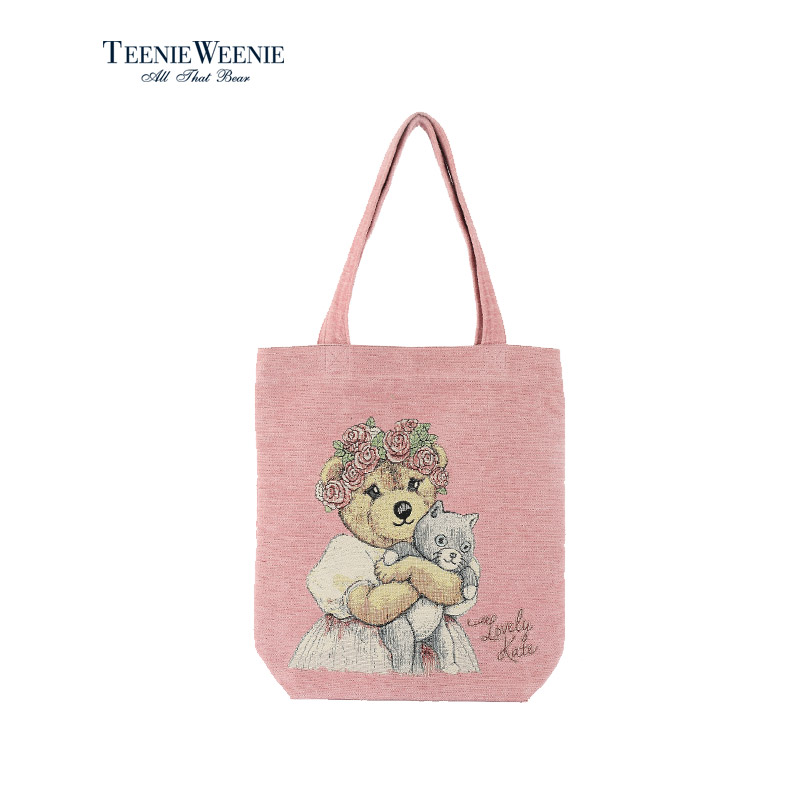 teenie weenie小熊女单肩手提雪尼尔提花包袋tteb8s304o