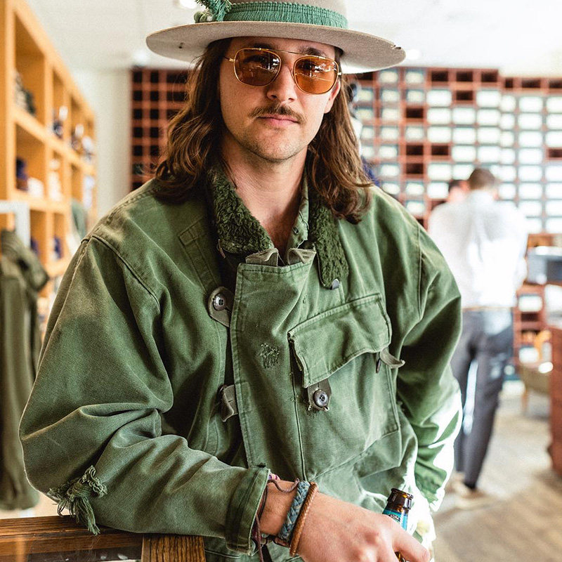 马登工装瑞典机车夹克美式vintage阿美咔叽纯棉夹克