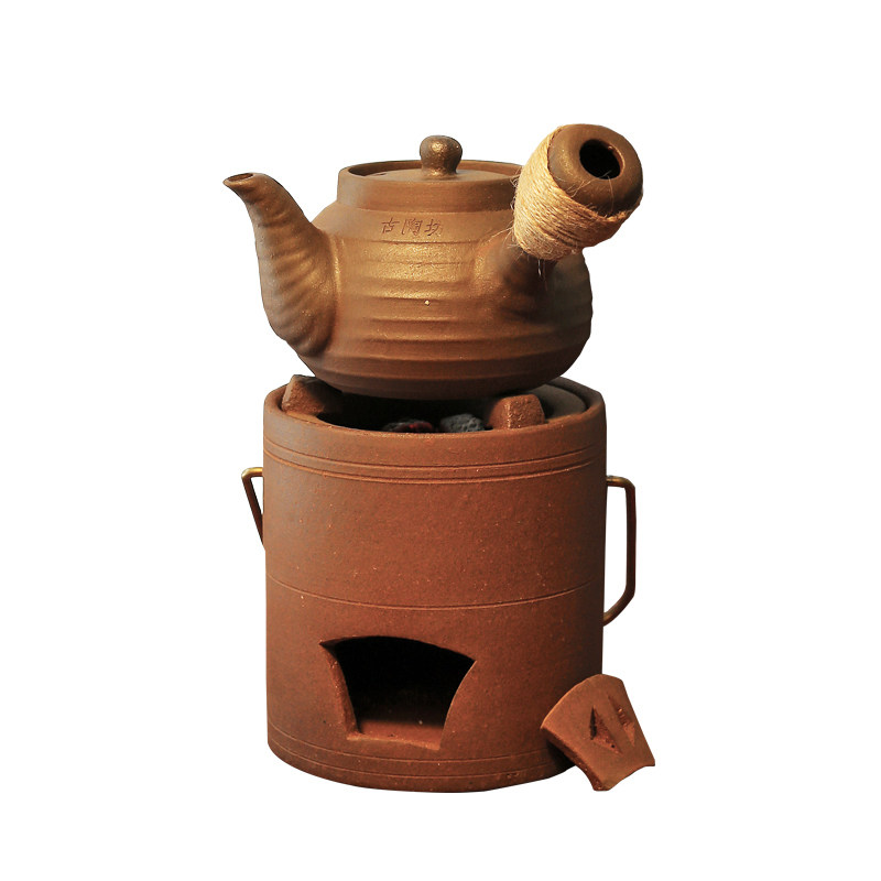 红泥炭炉小火炉古陶坊砂铫陶壶工夫碳炉潮汕木炭茶壶
