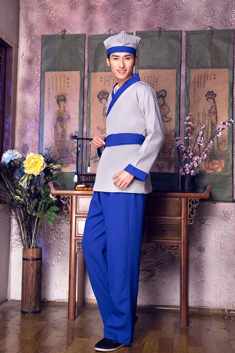 服装传统汉服古装装小牛郎织女服装店店铺伙计平民民族服装