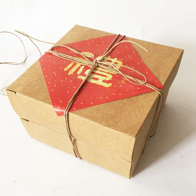 牛皮牛皮纸纸盒老式点心包装盒大圆月饼盒子复古点心包装盒