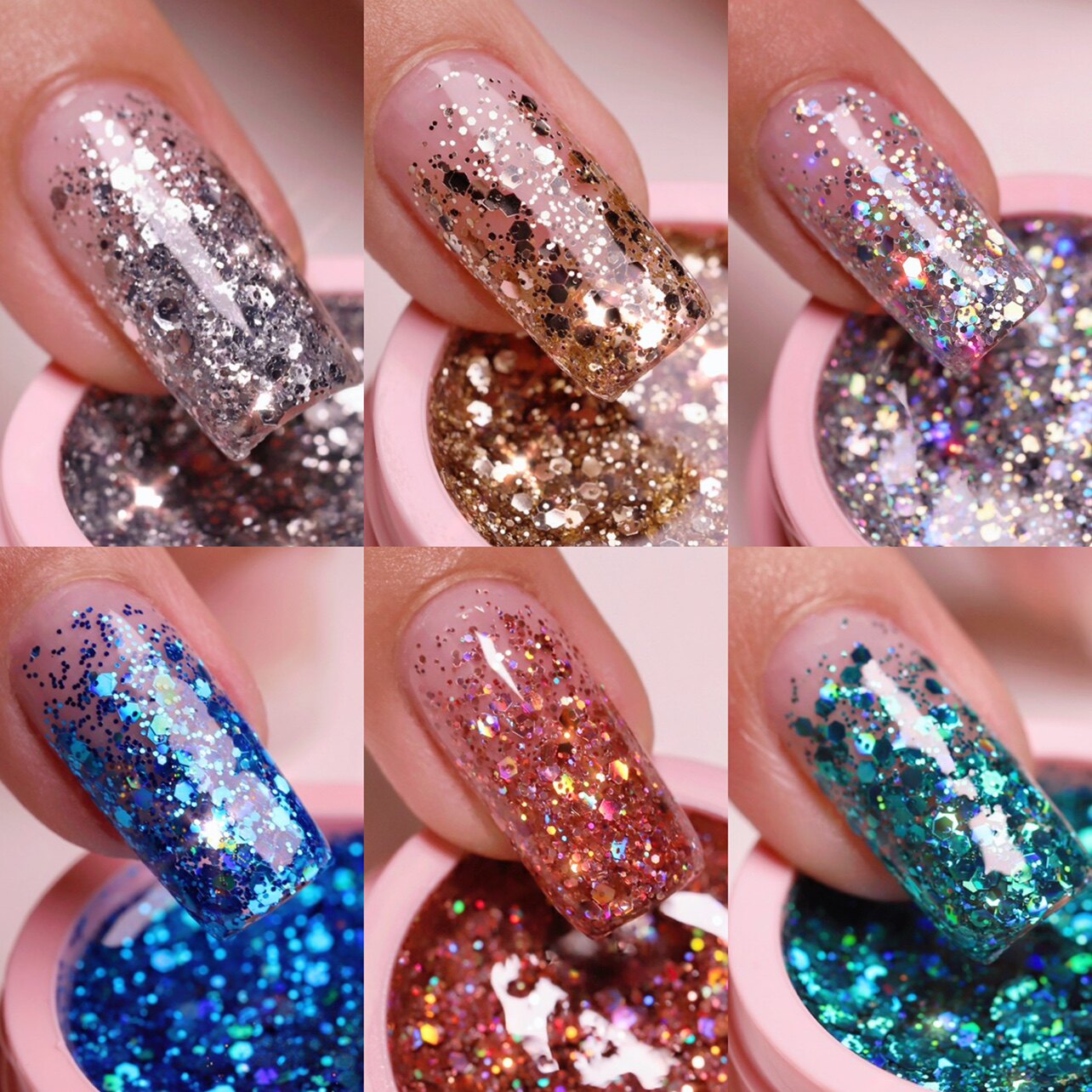 网红爆款矿彩亮片甲油胶美甲店专用光疗胶持久镭射超闪钻石甲油胶