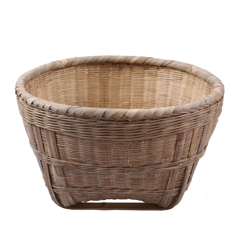 手工编织竹箩筐扁担收纳筐大号粮食装菜收纳筐竹篓喜事筐簸箕竹匾
