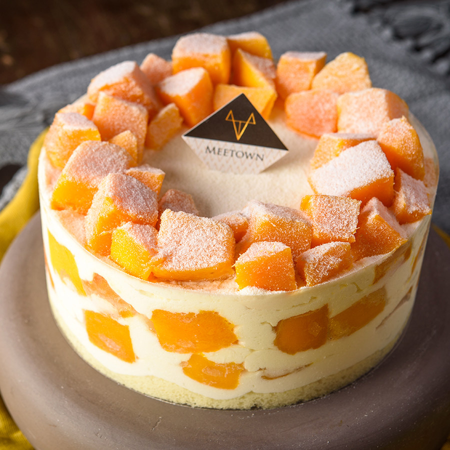 芒果雪酪生日蛋糕芝士水果奶油香草冰淇凌口感meetown新鲜生日蛋糕