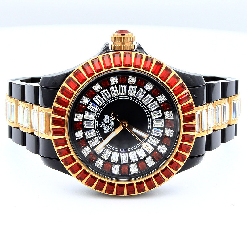 正品官方全新chouette腕表红色玫瑰金时尚女式水钻国产腕表