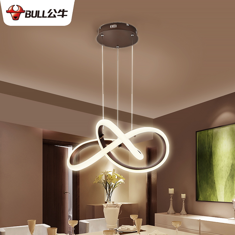 公牛客厅吊灯现代简约圆环形网红灯饰轻奢新款创意餐厅灯具北欧