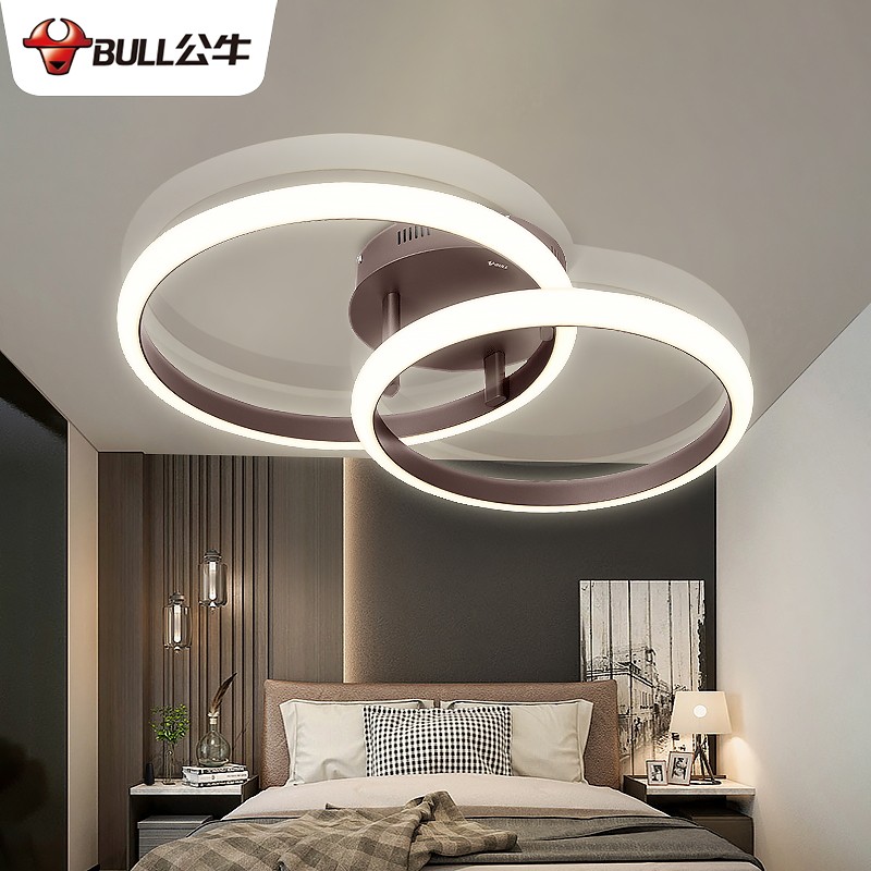 公牛客厅吊灯现代简约圆环形网红灯饰轻奢新款创意餐厅灯具北欧