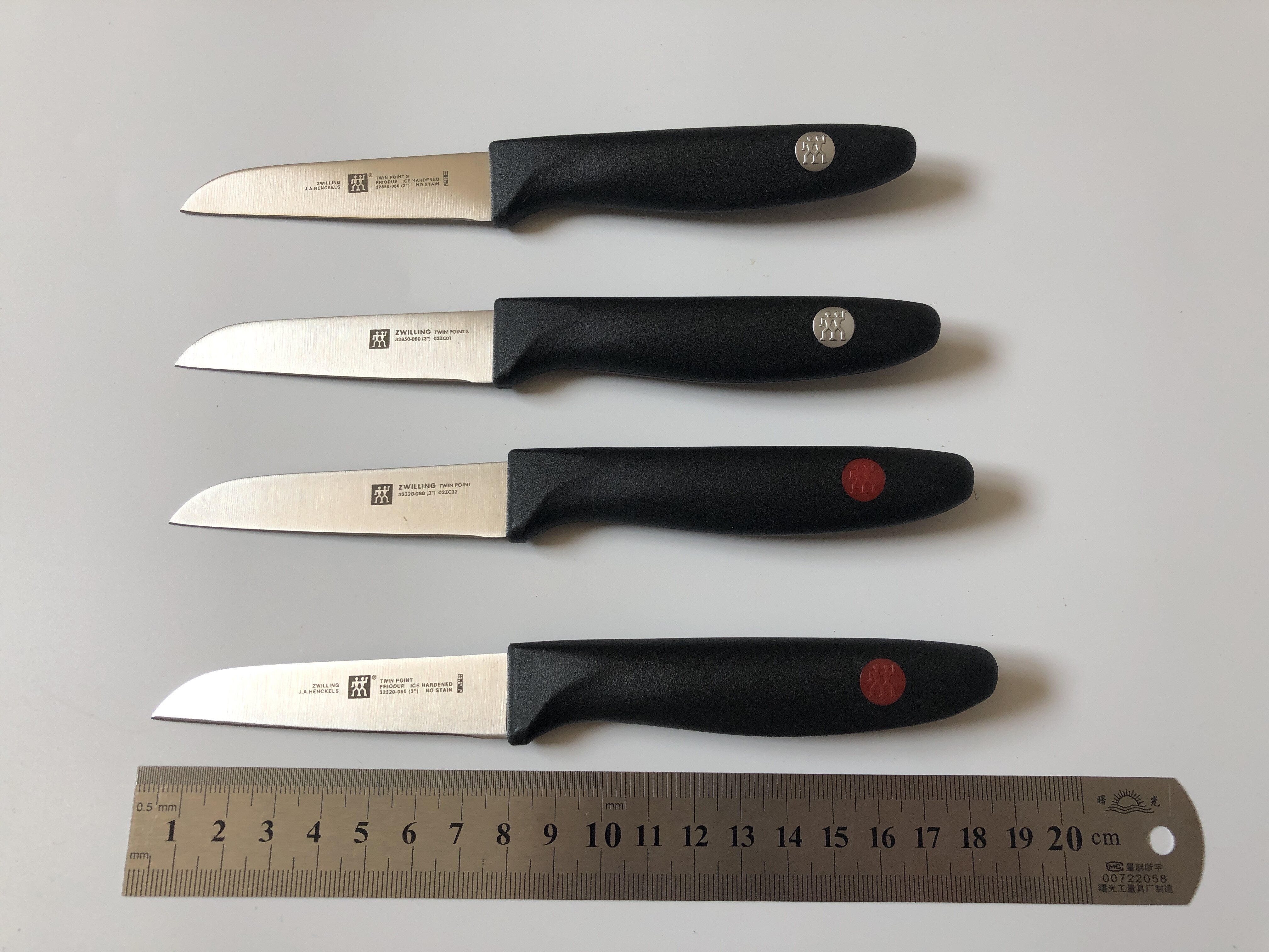 德国双立人红银点便携蔬果刀家用宿舍厨房不锈钢小刀削皮刀水果刀