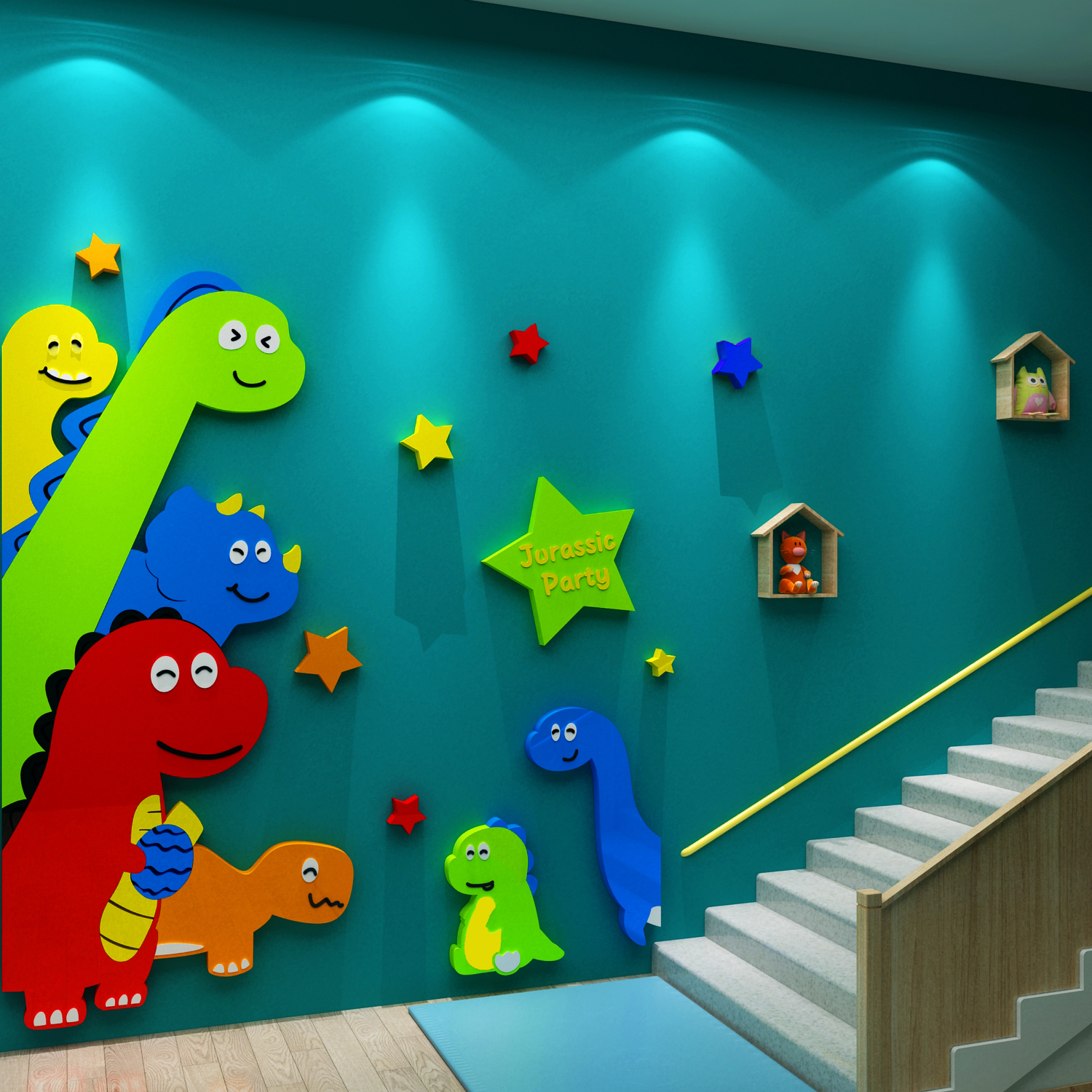 幼儿园电视背景墙装饰环创主题文化背景环境布置墙贴