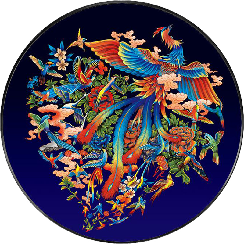 百鸟朝凤十字绣2022新款客厅线绣凤凰手工自己绣小件十字绣套件