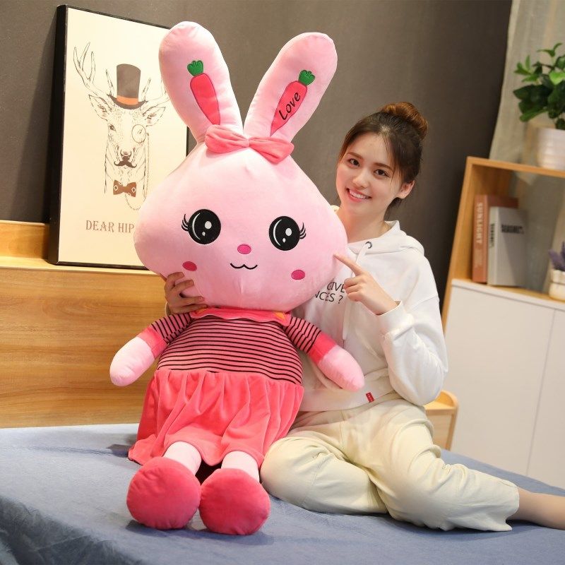 可爱公主兔毛绒玩具小兔子流氓布娃娃睡觉玩偶床上生日毛绒布艺类玩具