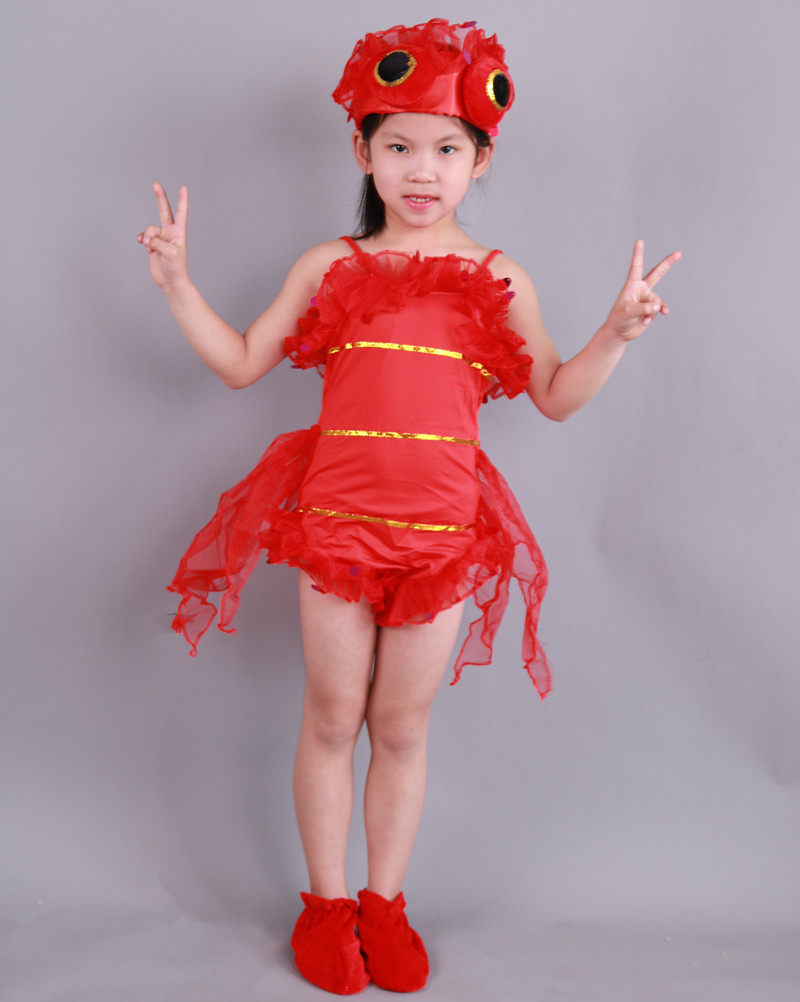 儿童金鱼卡通动物表演小鱼儿鲤鱼服装幼儿园锦鲤儿童演出服