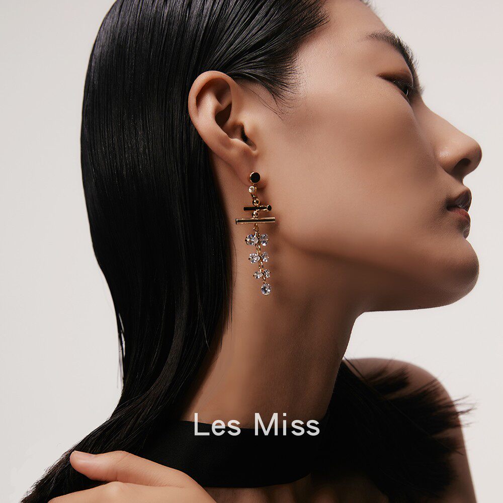 未苗lesmiss原创气质欧美合金夸张长款不对称耳环