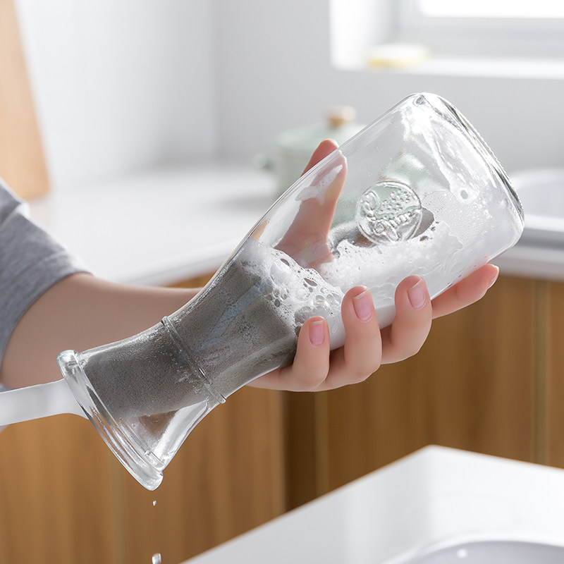 洗杯海绵清洁水杯奶瓶杯子神器茶杯去茶长柄厨房用刷
