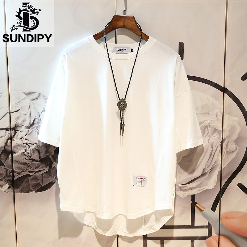 男士夏季潮流牌情侣半截袖重磅纯棉短袖T恤ins宽松白色百搭上衣服