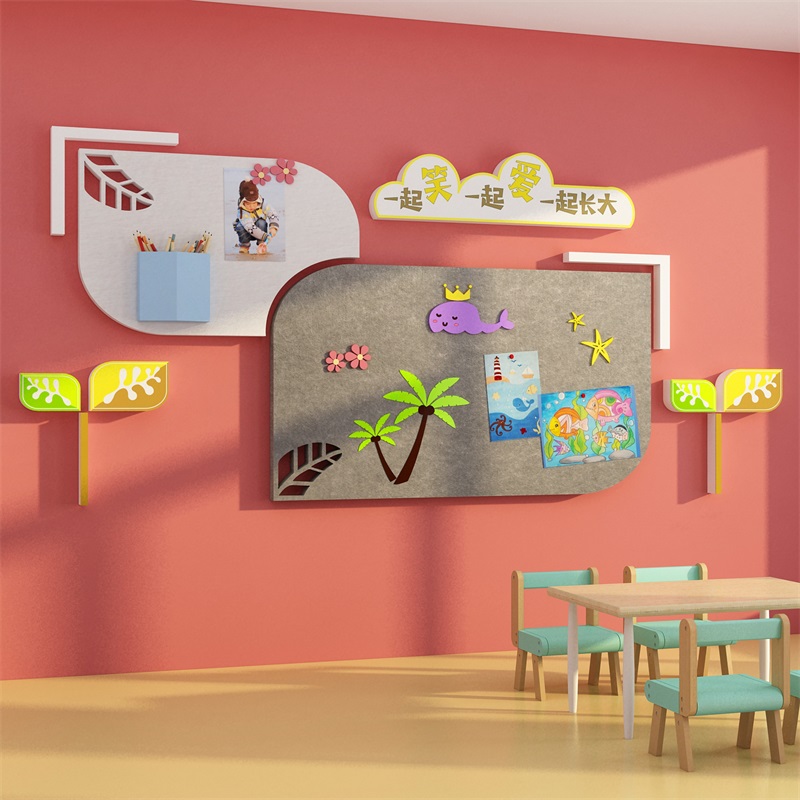 毛毡作品展示幼儿园环创主题墙面装饰装饰布布置材料墙贴