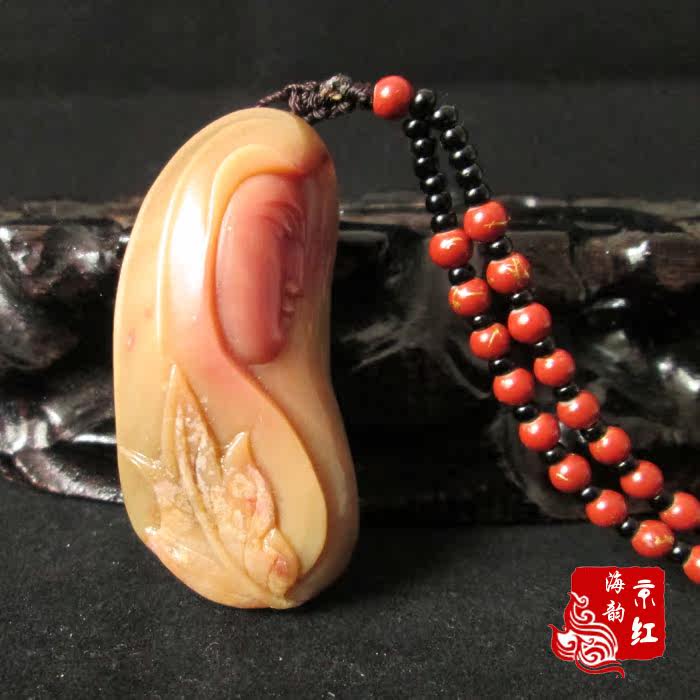 玛瑙雕件京红挂件燕山俏色战国南红挂饰饰品项坠