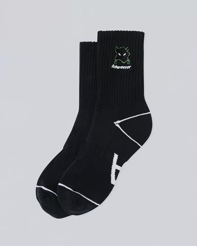 野心adererror袜子子夏外星人头像刺绣运动时尚运动袜