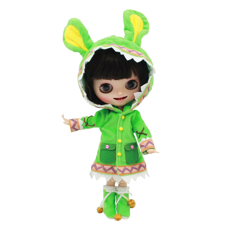 动物衣服icy小布布娃娃卡通粉红绿色套装azone娃娃
