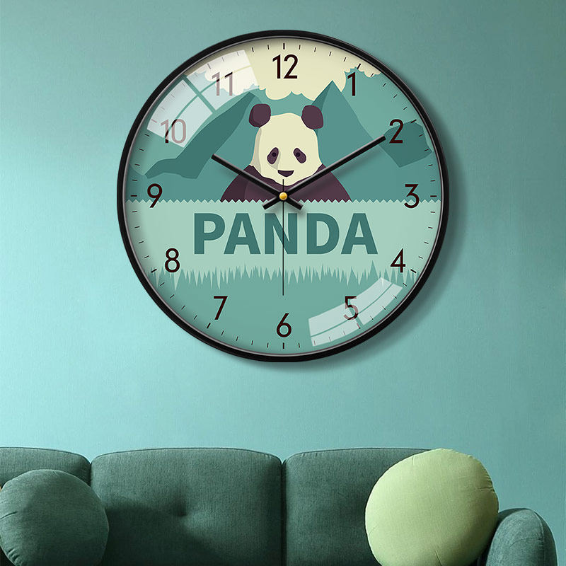 可爱卡通萌宠挂钟客厅家用时尚创意静音时钟挂钟