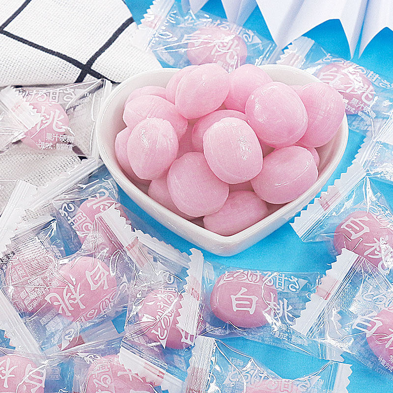 京特白桃果汁硬糖网红水果味少女心零食散装招待结婚喜糖果年货节
