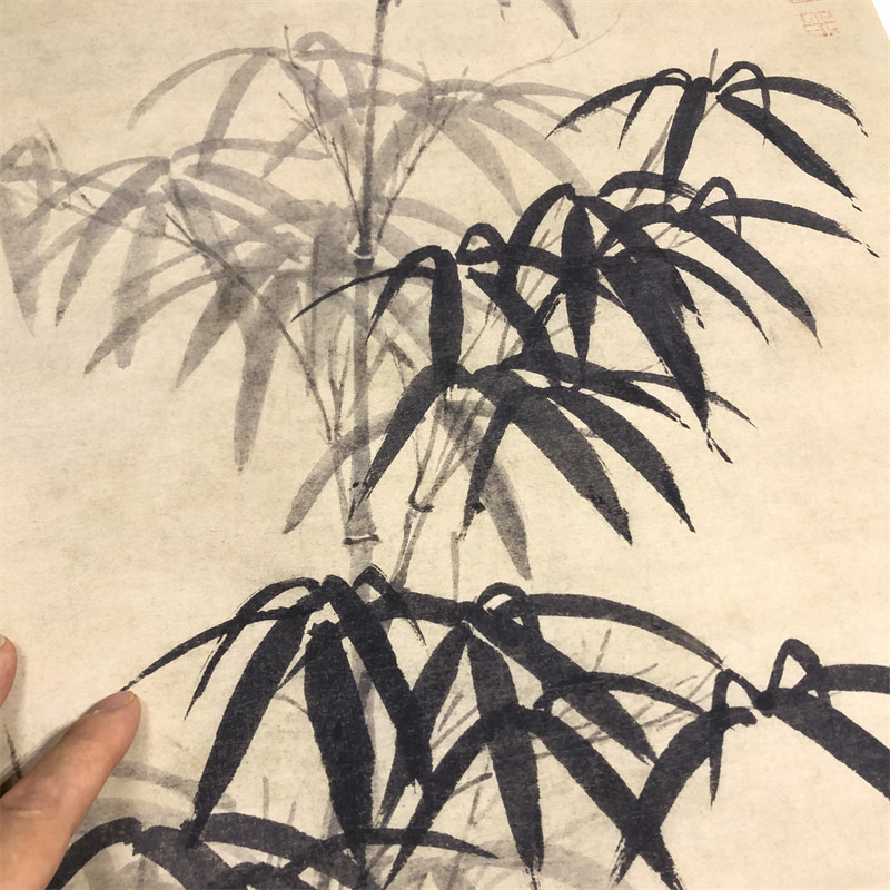 高克恭墨竹坡石国画写意竹石仿古古画真迹复制国画