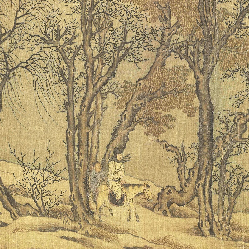 仿古国画长卷画芯宋代佚名名雪渔图卷古画真迹国画