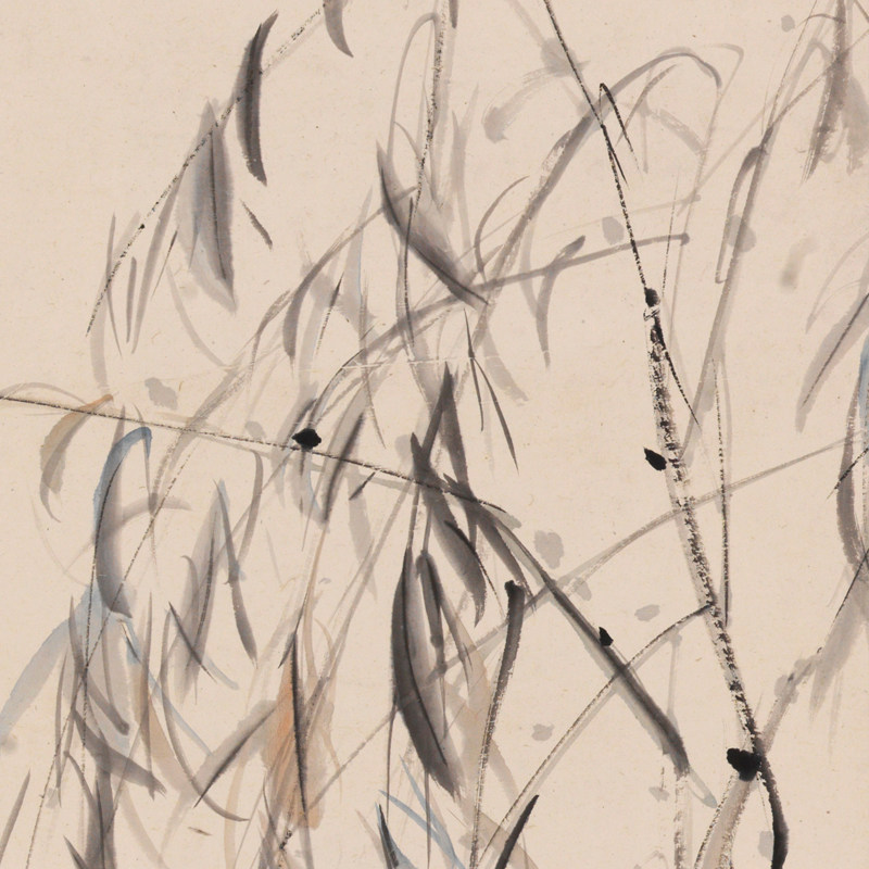 名画复制品张大千柳树蝉鸣宣纸画国画艺术微喷临摹国画